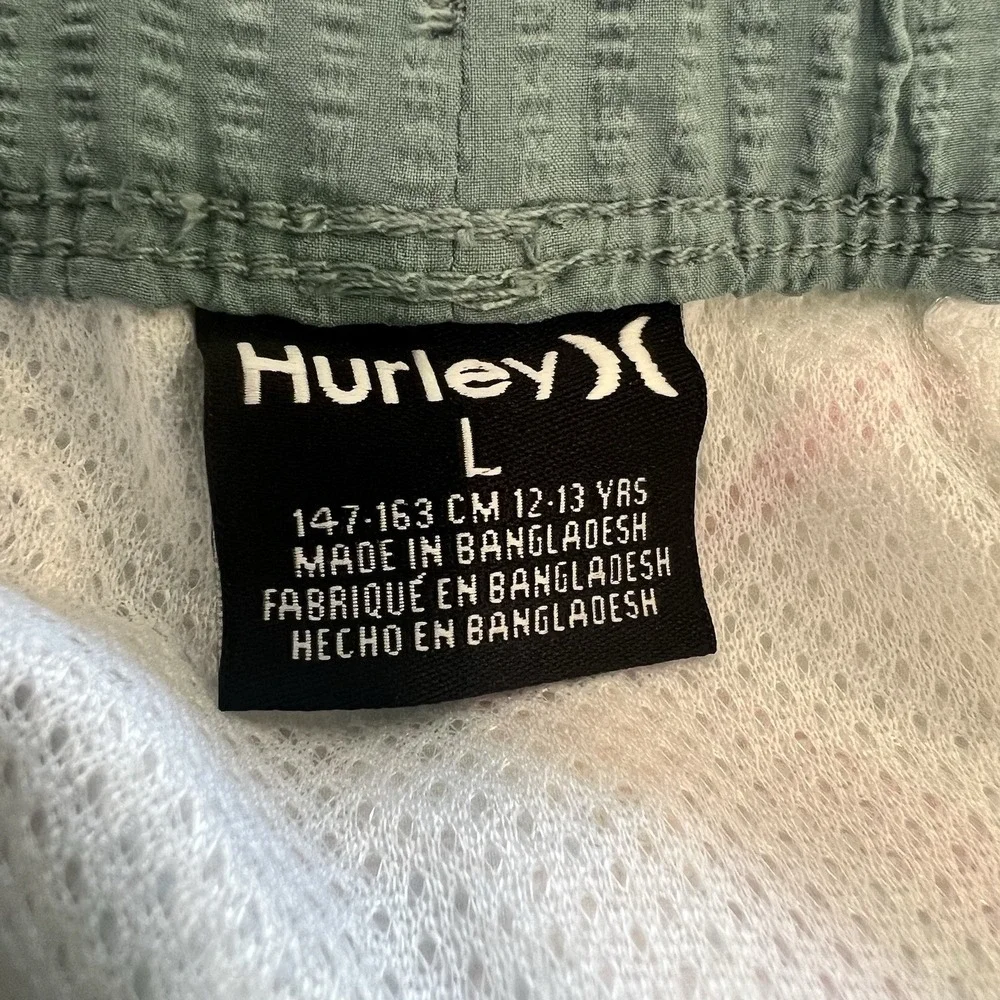 HURLEY - Boys Size Large Washed Pineapple Board Shorts Swim Trunks NEW